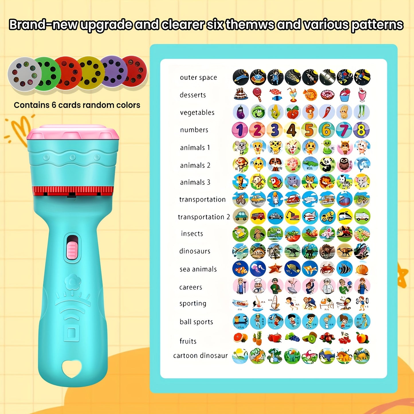 Interactive Youngsters' Projection Toy with 48 Fun Patterns