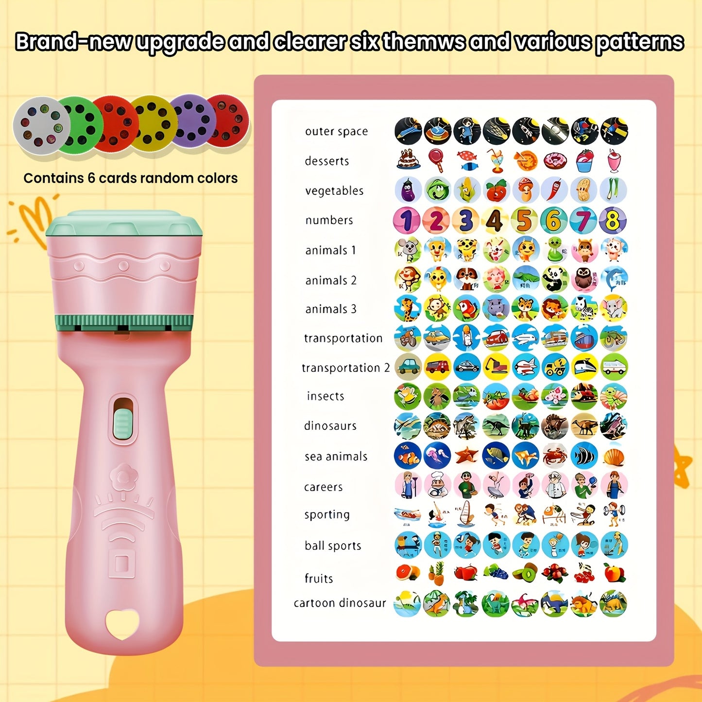 Interactive Youngsters' Projection Toy with 48 Fun Patterns